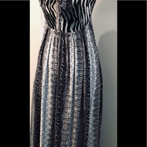 NWT  Maxi Dress Snakeskin Print Bobi black for Anthropologie - Picture 7 of 8